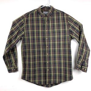 Carhartt Mens Button-Down Shirt Brown Plaid L